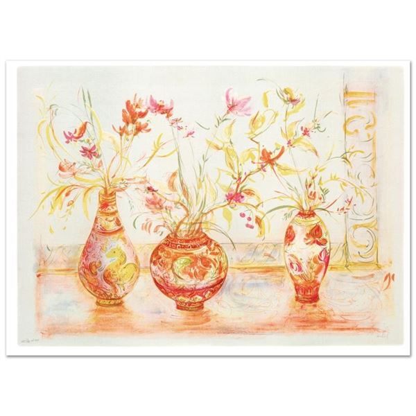  Chinese Vase  Limited Edition Lithograph (42  x 29.5 ) by Edna Hibel (1917-2014