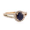 Image 1 : 1.69 ctw Sapphire and Diamond Ring - 14KT Rose Gold