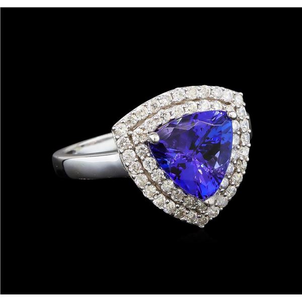 14KT White Gold 2.09 ctw Tanzanite and Diamond Ring