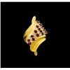 Image 2 : 1.59 ctw Ruby and Diamond Ring - 18KT Yellow Gold
