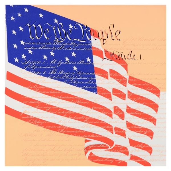 Steve Kaufman (1960-2010), "We the People" Limited Edition Hand Pulled Silkscree