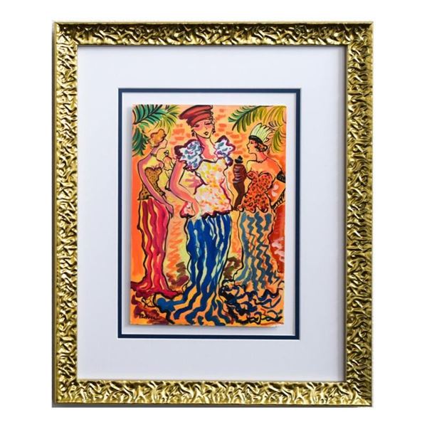 Patricia Govezensky, "Princess" Framed Original Watercolor with Letter of Authen