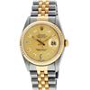 Image 3 : Rolex Mens 2 Tone Champagne Diamond 36MM Datejust Wristwatch