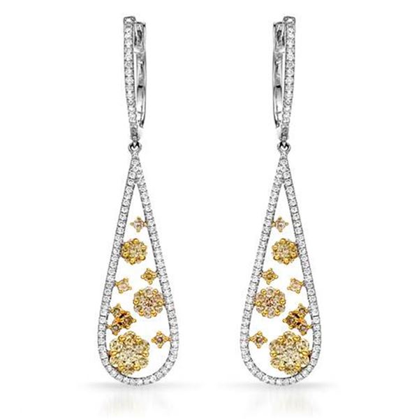 18k White Gold 1.86CTW Diamond Earrings, (SI1-SI2/VS2-SI1/G-H)
