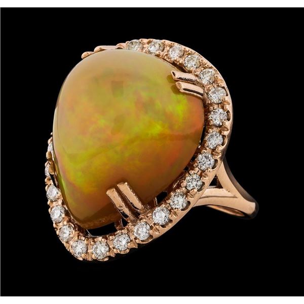 20.05 ctw Opal and Diamond Ring - 14KT Rose Gold