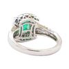 Image 3 : 1.60 ctw Emerald and Diamond Ring - 18KT White Gold