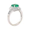 Image 4 : 1.60 ctw Emerald and Diamond Ring - 18KT White Gold