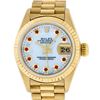 Image 1 : Rolex Ladies 18K Yellow Gold Mother Of Pearl Ruby Datejust President Wristwatch
