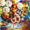 Image 2 : Leonid Afremov (1955-2019) "Roses and Wine" Limited Edition Giclee on Canvas, Nu