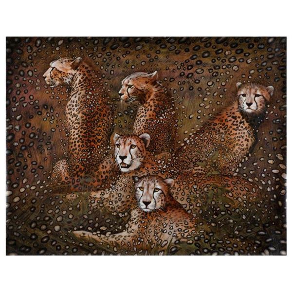 Vera V. Goncharenko,  Leopards  Hand Signed Limited Edition Giclee on Canvas wit