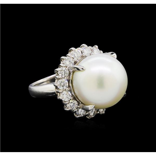 Pearl and Diamond Ring - Platinum