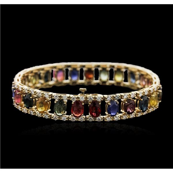 14KT Yellow Gold 23.25 ctw Sapphire and Diamond Bracelet