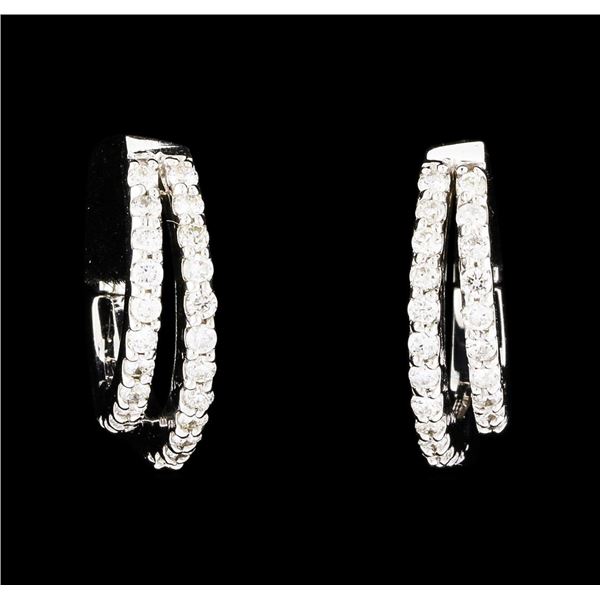 0.60 ctw Diamond Earrings - 14KT White Gold