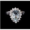 Image 2 : 2.52 ctw Aquamarine and Diamond Ring - 14KT White Gold