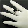 Image 6 : 18K White Gold Oval Bezel Set Black Onyx Burnish Set Diamond Bubble Ring