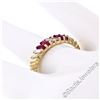 Image 6 : Vintage 18kt Yellow Gold 0.75 ctw Baguette Diamond and Ruby Band Ring