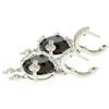 Image 4 : 14k White Gold 11.2 ctw Round Garnet Dangle Earrings w/ Brilliant Diamond Accent