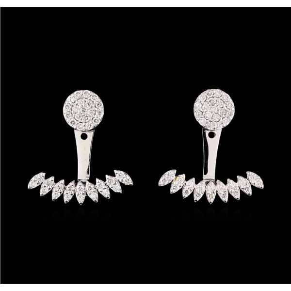 0.58 ctw Diamond Earrings - 14KT White Gold