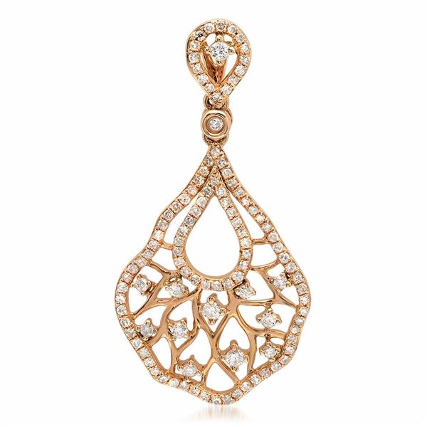 14k Rose Gold 0.57CTW Diamond Pendant, (I1/H)