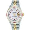 Image 3 : Rolex Ladies 2 Tone MOP Ruby & Diamond Datejust Wristwatch