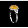 Image 4 : 14KT White Gold 2.59 ctw Opal and Diamond Ring