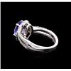 Image 3 : 1.73 ctw Tanzanite and Diamond Ring - 14KT White Gold