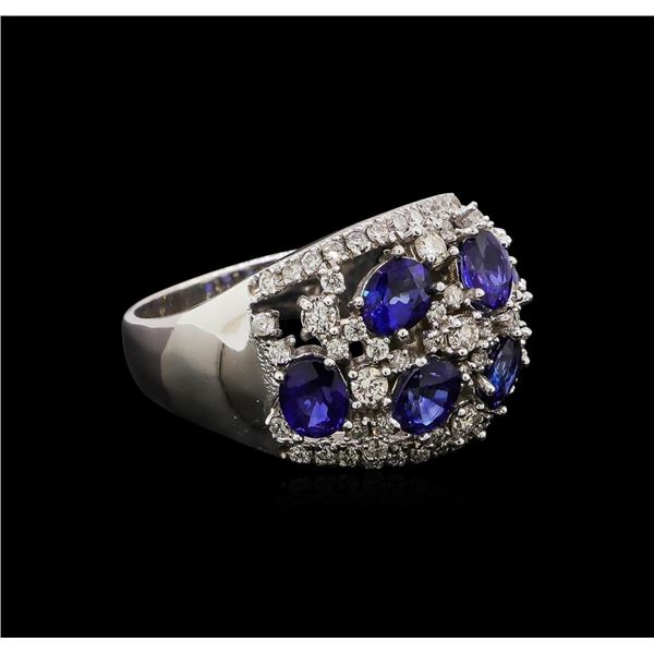 14KT White Gold 2.34 ctw Sapphire and Diamond Ring