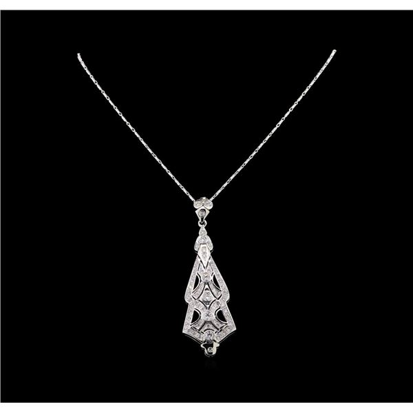 14KT White Gold 2.48 ctw Diamond Pendant With Chain