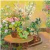 Image 2 : Ming Feng, "Cobblestone Walkway" Original Oil Painting on Canvas, Hand Signed wi