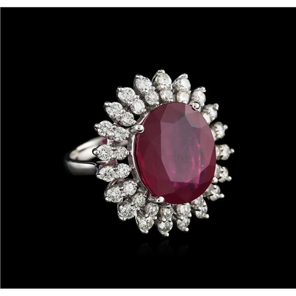 14KT White Gold 11.56 ctw Ruby and Diamond Ring