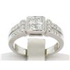 Image 2 : Modern 18k White Gold Princess & Pave Diamond Band Ring in Invisible Setting