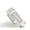 Image 4 : Modern 18k White Gold Princess & Pave Diamond Band Ring in Invisible Setting