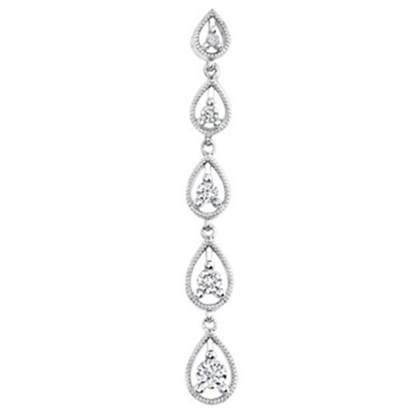 14k White Gold 0.33CTW Diamond Pendant, (SI3/G-H)