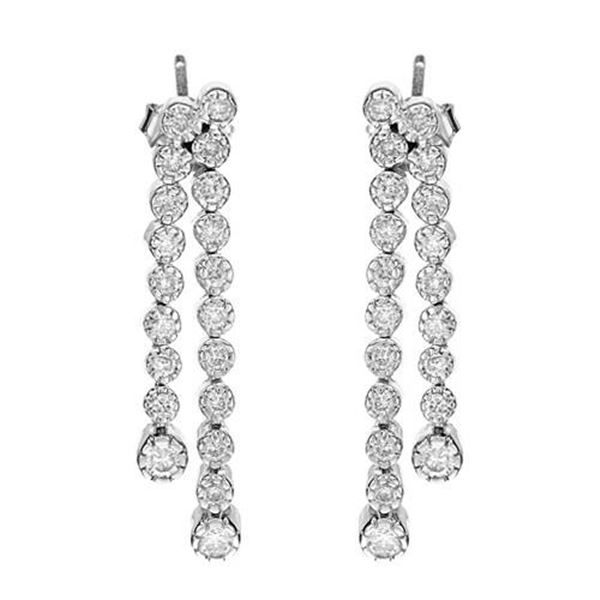 14k White Gold 0.98CTW Diamond Earrings, (I1-I2/H-I)