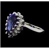 Image 1 : 3.35 ctw Tanzanite and Diamond Ring - 14KT White Gold