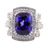 Image 1 : 8.01 ctw Tanzanite and Diamond Ring - Platinum