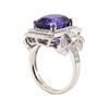 Image 4 : 8.01 ctw Tanzanite and Diamond Ring - Platinum