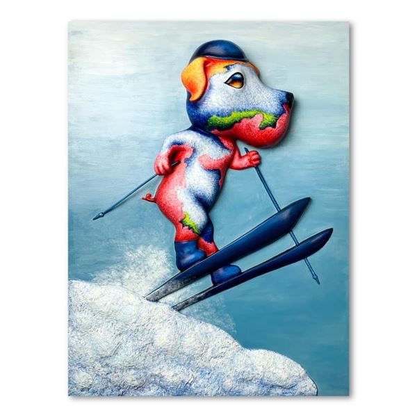 Wang, "Untitled" Hand Painted Limited Edition Bas Relief Sculpture, Numbered 1/3