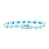 Image 2 : 20.36 ctw Turquoise And Diamond Bracelet - 14KT White Gold