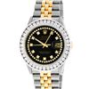 Image 2 : Rolex Mens 2 Tone Black String VS 3CTW Channel Set Diamond Datejust Wristwatch