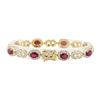 Image 2 : 9.32 ctw Ruby and Diamond Bracelet - 14KT Yellow Gold