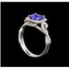 Image 4 : 14KT White Gold 1.62 ctw Tanzanite and Diamond Ring