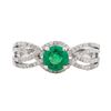 Image 2 : 0.78 ctw Emerald and Diamond Ring - 14KT White Gold
