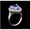 Image 4 : 5.00 ctw Tanzanite and Diamond Ring - 14KT White Gold