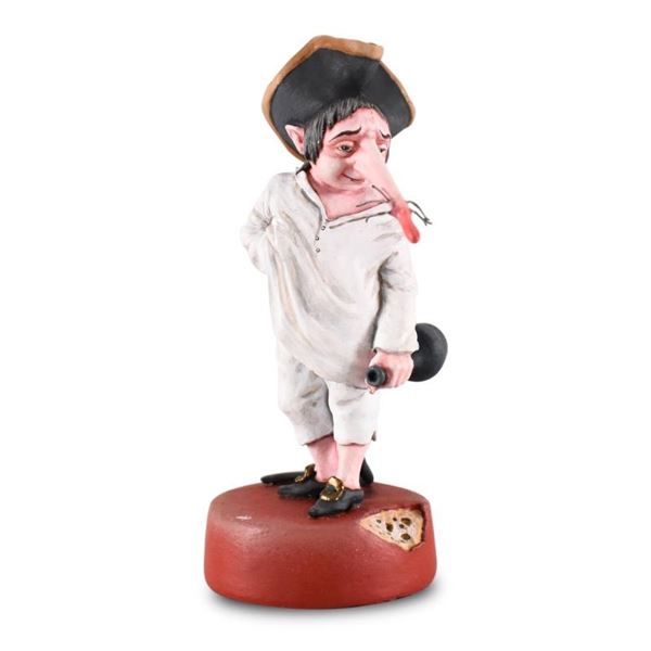 Mihail Chemiakin, "Krysonok-Drunk" Limited Edition Hand Casted, Hand Painted Fig