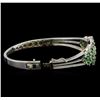 Image 3 : 3.68 ctw Tsavorite and Diamond Bracelet - 14KT White Gold
