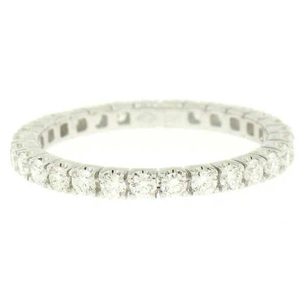 18K White Gold 1.0 ctw F VS1 Round Brilliant Prong Set Diamond Eternity Band Rin