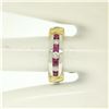 Image 8 : 14K White & Yellow Gold 0.47 ctw Top Quality Diamond & Ruby Channel Set Band Rin