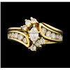 Image 2 : 1.14 ctw Diamond Ring & Wedding Band - 14KT Yellow Gold