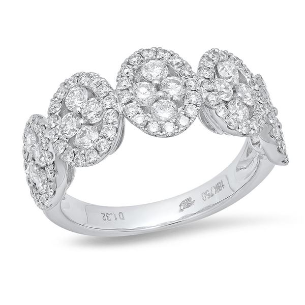 14K White Gold 1.32CTW Diamond Ring, (VS-SI1/VS-SI1/G)